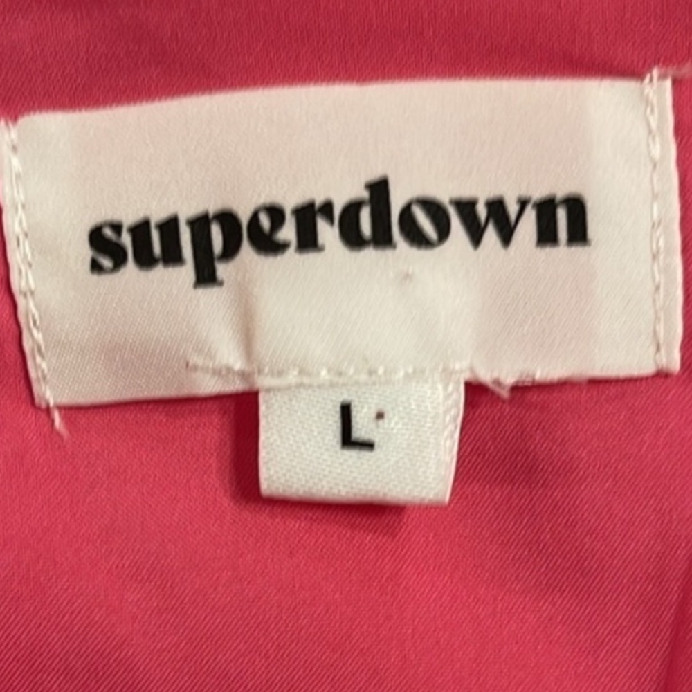 Superdown L Coral Pink Romper Adjustable Strap Festival Vacation - Picture 5 of 7